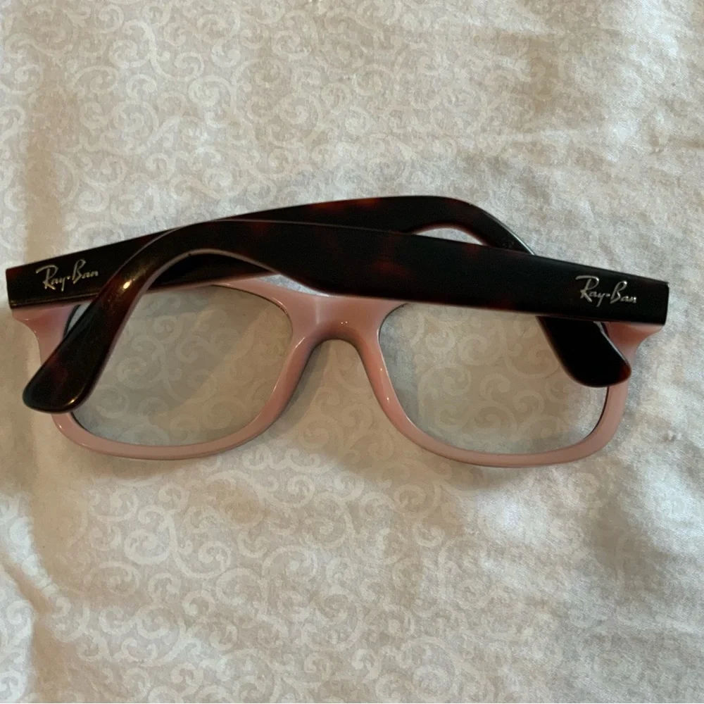 Ray Ban Eyeglasses RB 1528 3580 46-16 125 Black On Pink Horn Rim FRAME Girls